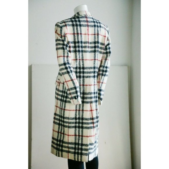 Vintage Louben Cream Black Plaid Lightweight Classic 2 Button bBlazer Coat SZ 6 - Picture 6 of 10